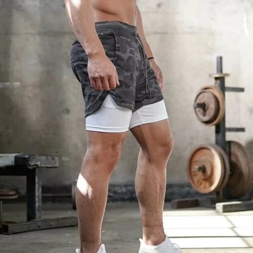 Pantaloncini Corti Pantaloncini Doppio Strato Uomo Sport Estate