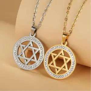 Necklace Upscale Five-pointed Star Moon Hexagram Trendy Ornament 2026 Color-proof Anniversary Hollow Pendant Necklace