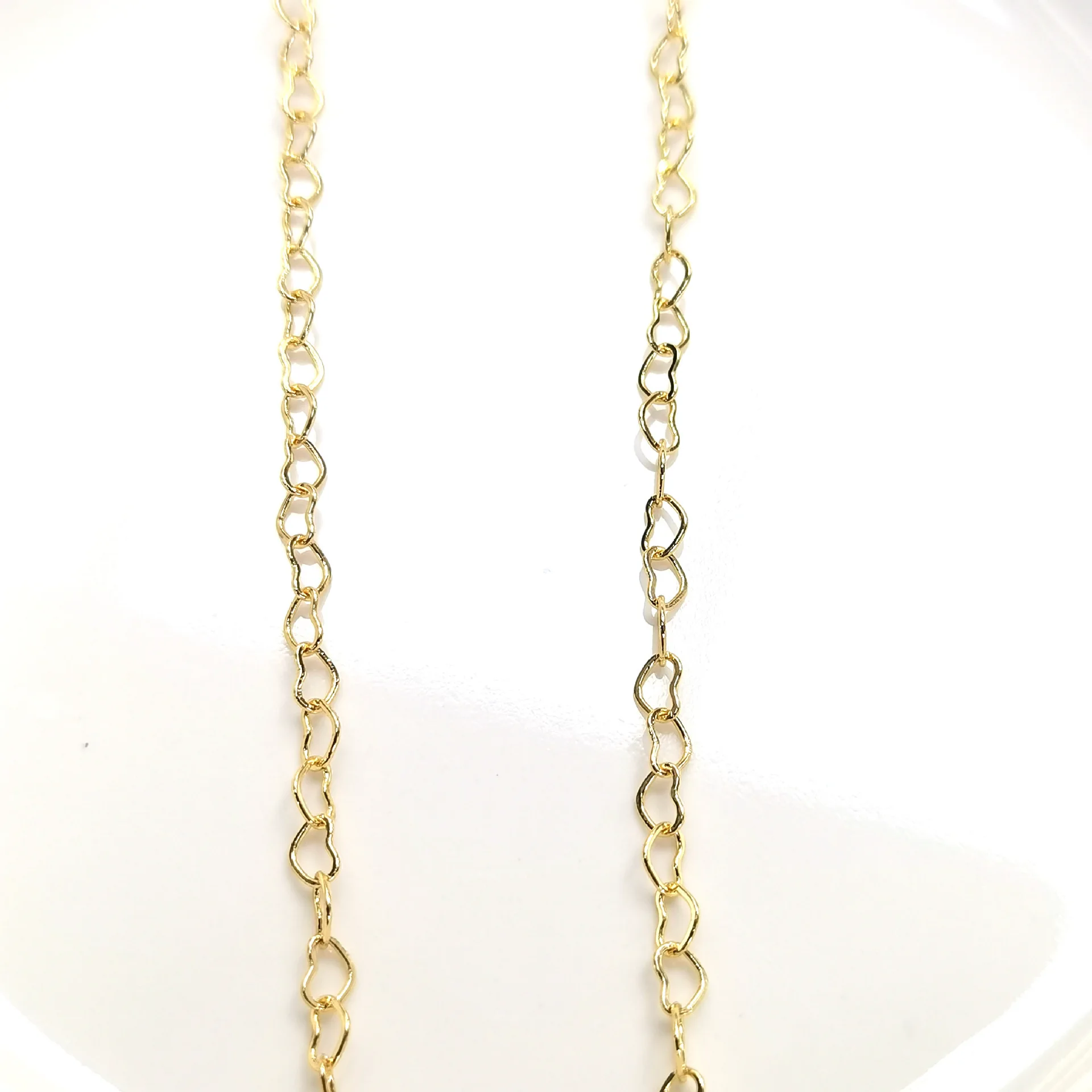 18k gold plated chain with heart 14k gold plated chain roll for jewelry  making