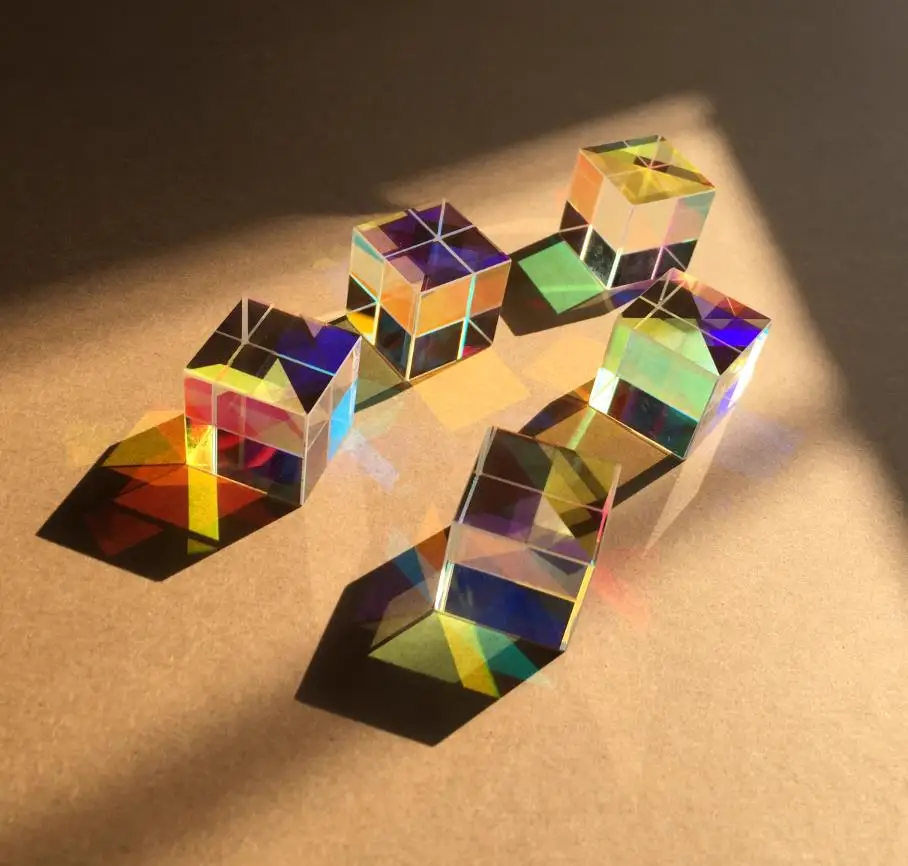 K9 Crystal Cube Optical Hexahedral Prism Square Right Angle Lens