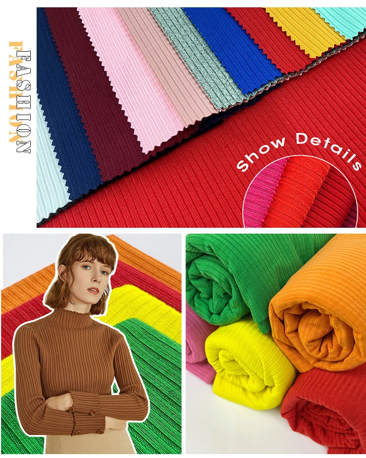 Knit Rib Fabric - 95% Viscose 5% Spandex for Collar & Sleeve