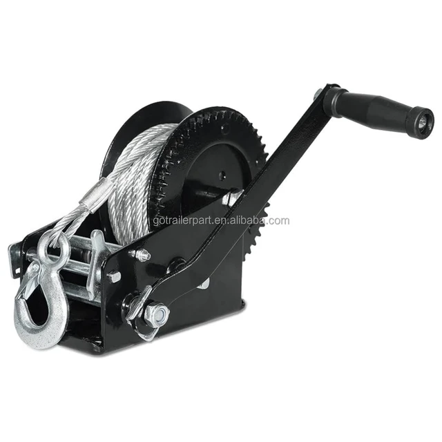 1600LBS Boat Trailer Winch with 4.5mm*10mm Steel Wire HighEfficiency