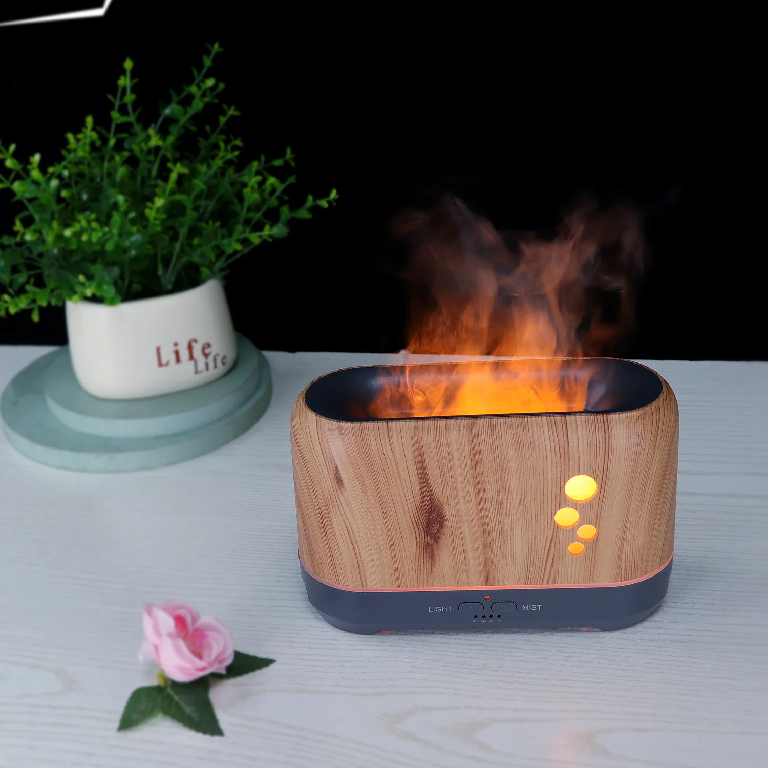 Oem 3d Fire Mini Aroma Diffuser Humidifier Large Capacity Modern ...