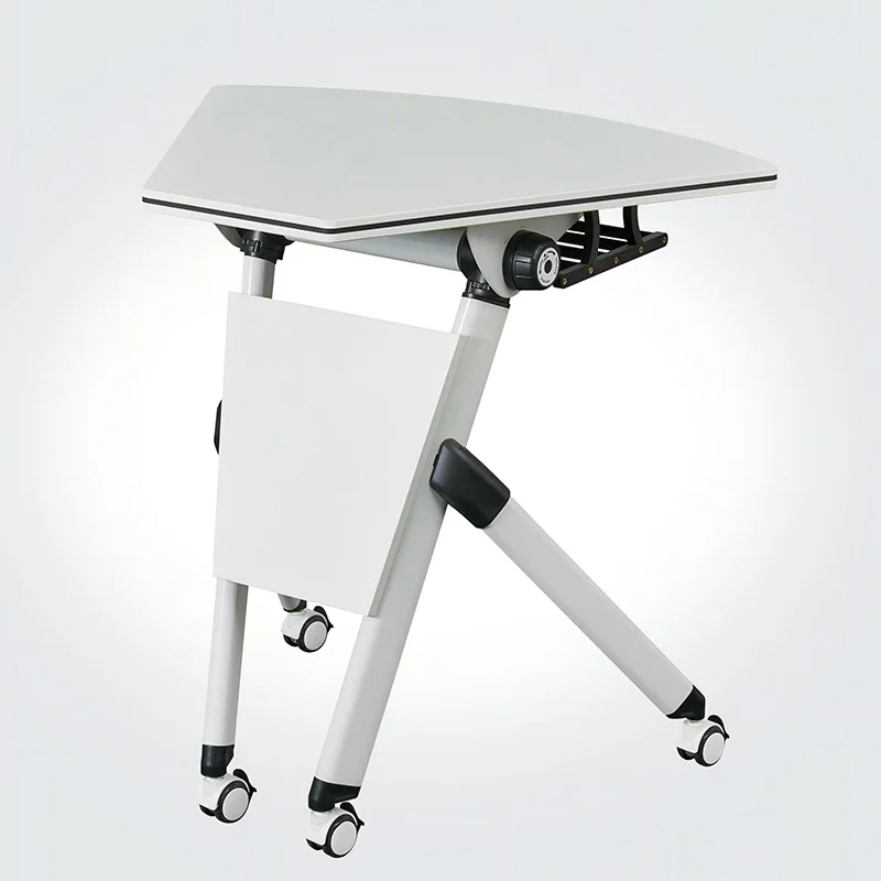 Office Training Furniture Portable Folding Flip Table with Adjustable Wheels Meeting Laptop Collapsible Desk Customization image 4