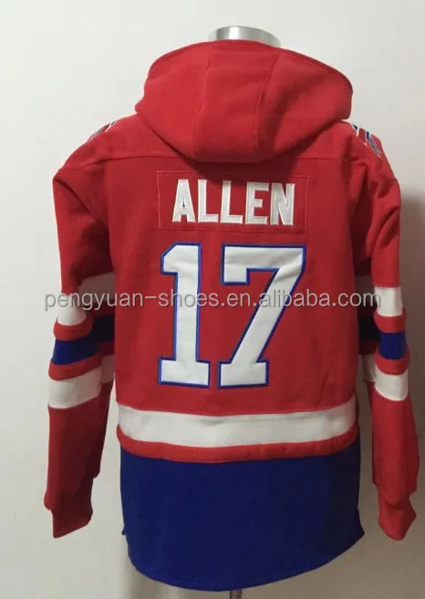 Wholesale Custom #17 Josh Allen #14 Stefon Diggs #40 Von Miller Style Jersey  Embroidered American Football Sweater Winter Hoodie From m.