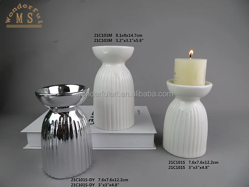 Wholesale stoneware ceramic candle holder unique matte candle holder container for home decoration gift