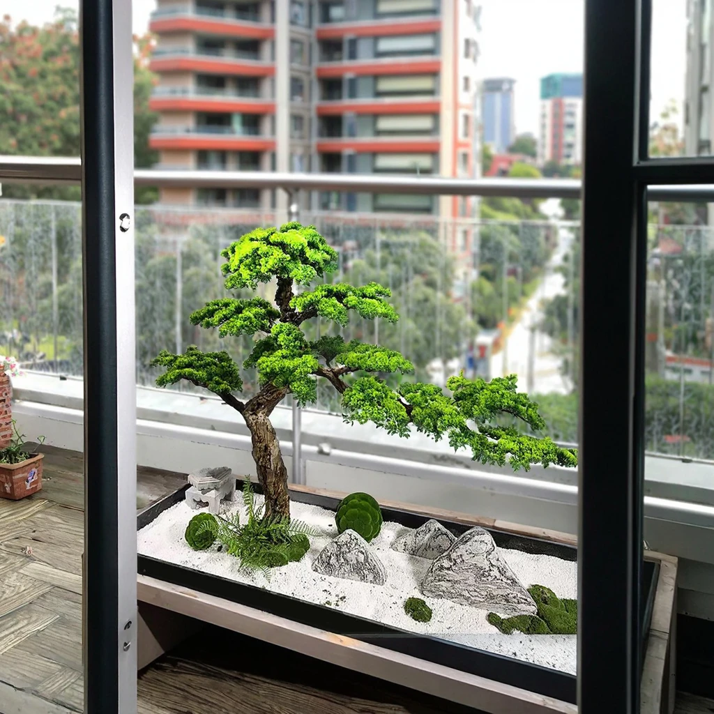 Factory Customize Fake Bonsai Tall Greenery Artificial Cypress Bonsai  Indoor Outdoor Large Faux Pine Tree Pine Tree Decor