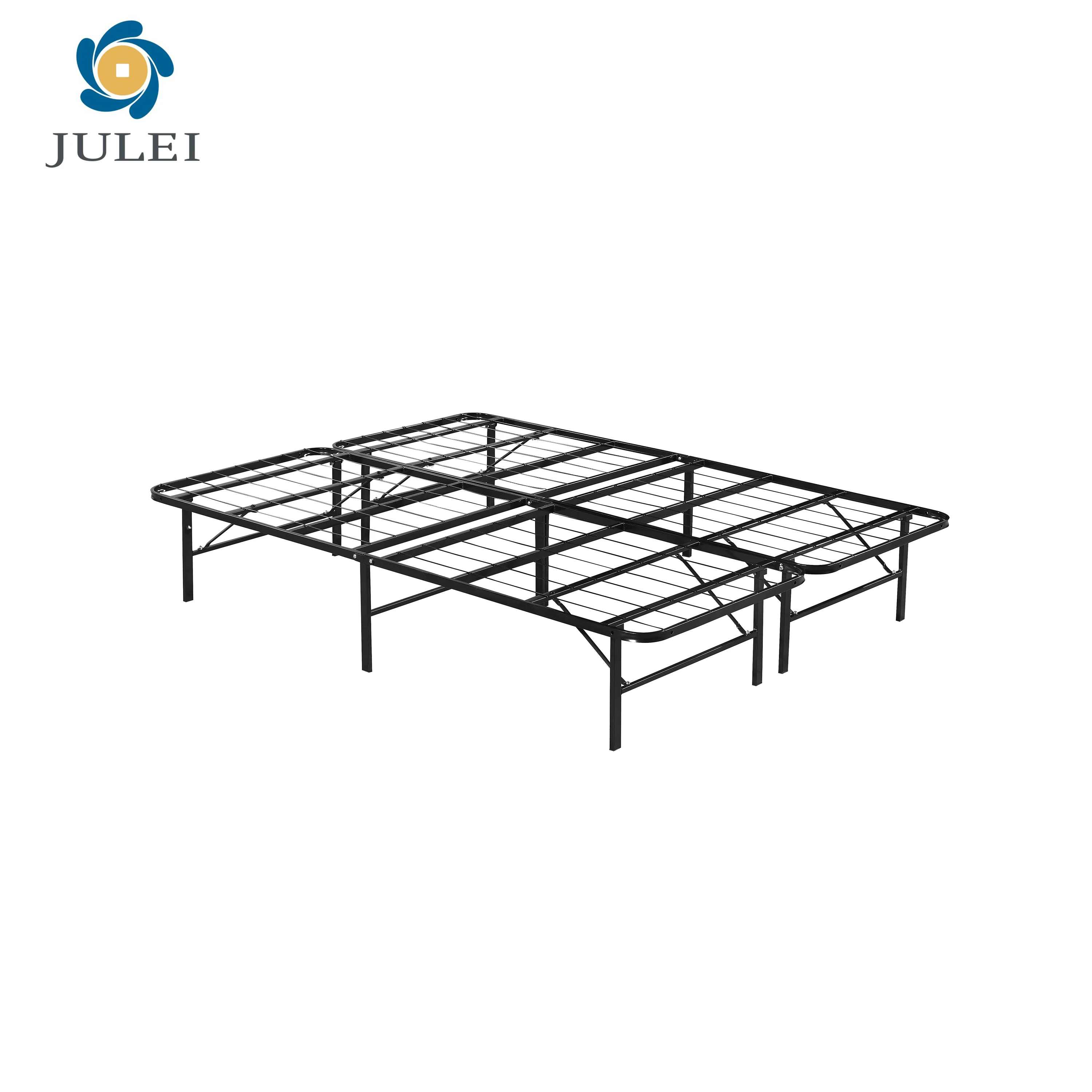 Julei Kd Portable Metal Bed With Collapsible Frame In Queensize Metal