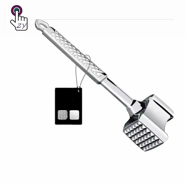 Vlees Tenderizer Tool - Vlees Mallet Hammer 304 Roestvrij Staal - Zware Vlees Pounder Dubbelzijdig Met Houten Handvat Voor Tenderizing Afvlakking Rundvlees Kip Varkensvlees