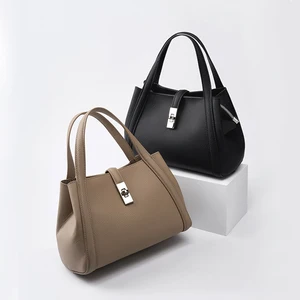 Wholesale Custom logo Retro Women's Leather Handbag Simple and High-quality Shoulder Bag Crossbody for Ladies Bucket Bag