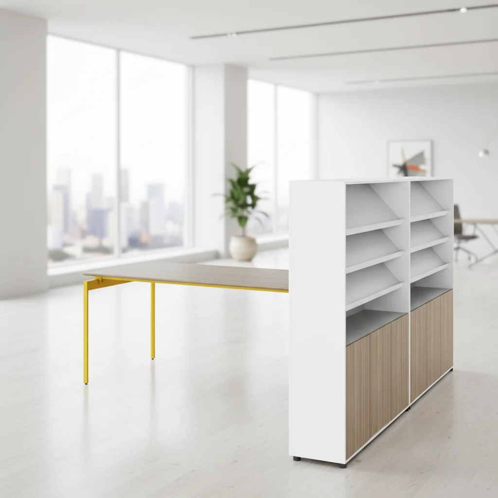 Multimedia Desk Steel Frame High Cabinet Professional AV Setup Modern Office Equipment Conference Tables Office Furniture 2