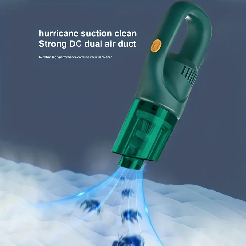 手持式无绳真空吸尘器，无绳充电轻型便携式迷你大功率家用干湿两用汽车真空清洁