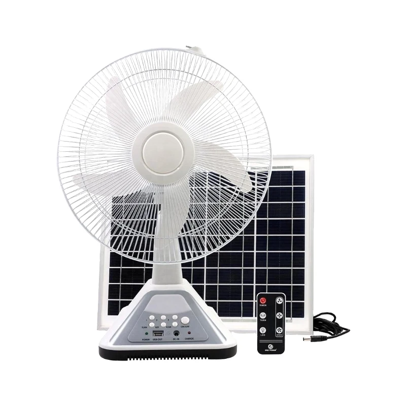 New Home Rechargeable Table Fan 16 Inch Solar Standing Electric Fan With Solar Panel