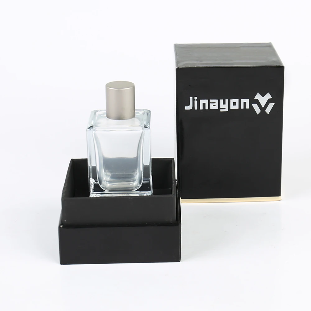 Custom Luxury Perfume Box with Hot Silver Sponge Base and Rigid Lid Embossed Paper Packaging for Perfume Bottles