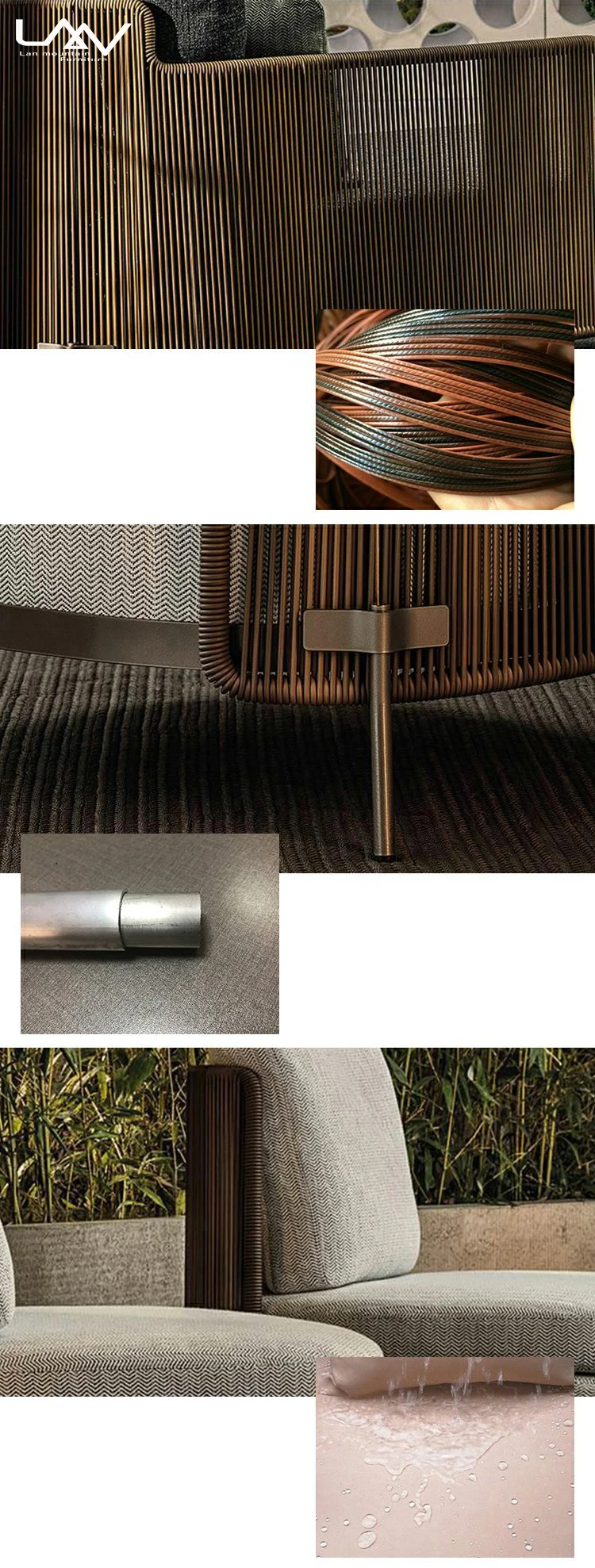 Modern Luxury Outdoor Patio Furniture Garden Teak Table And Aluminum