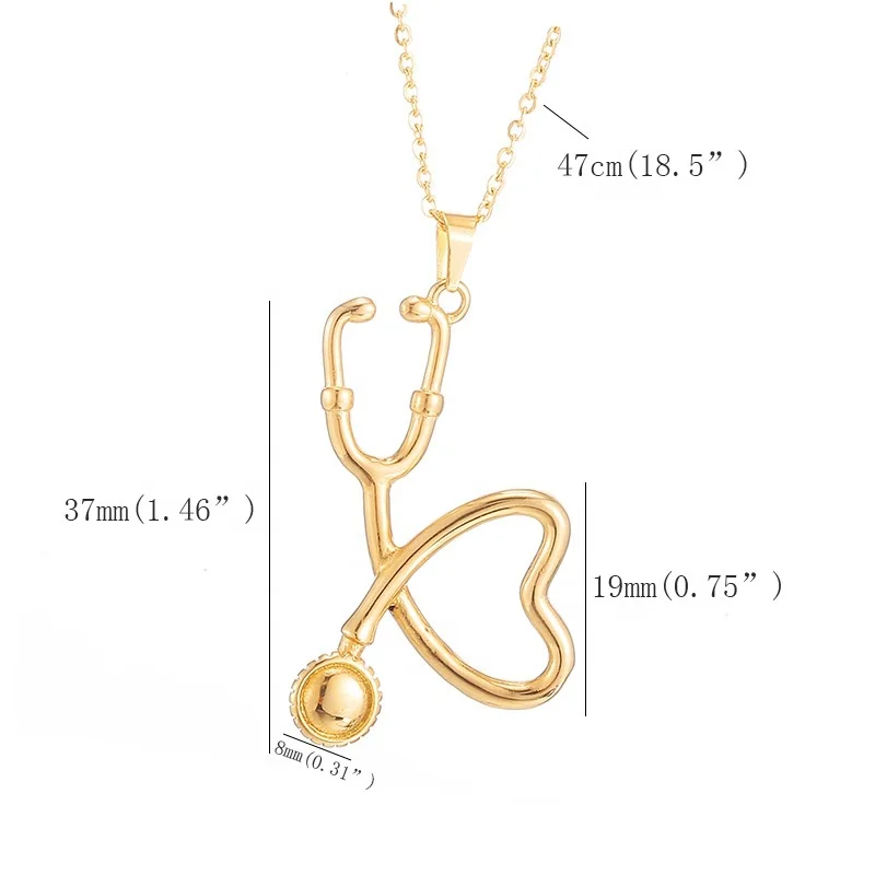 MECYLIFE Medical Student Graduation Gift Doctor Nurse Jewelry Stainless Steel Heart Stethoscope Necklace