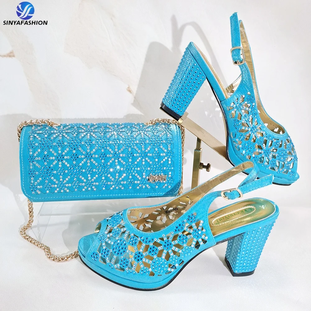 Party High Heel Schuhe und Tasche Set Hot Sale Pu Italienische