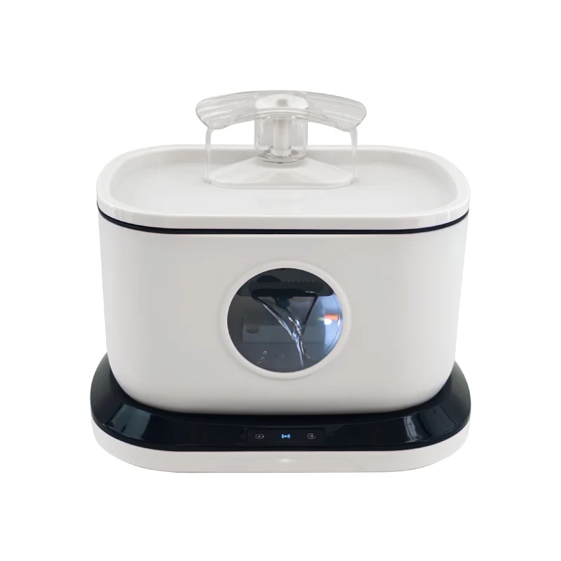 HD Retangular Built-in Battery Motion Sensing Electro Magnetic Induction Pet Water Drinking Fountain