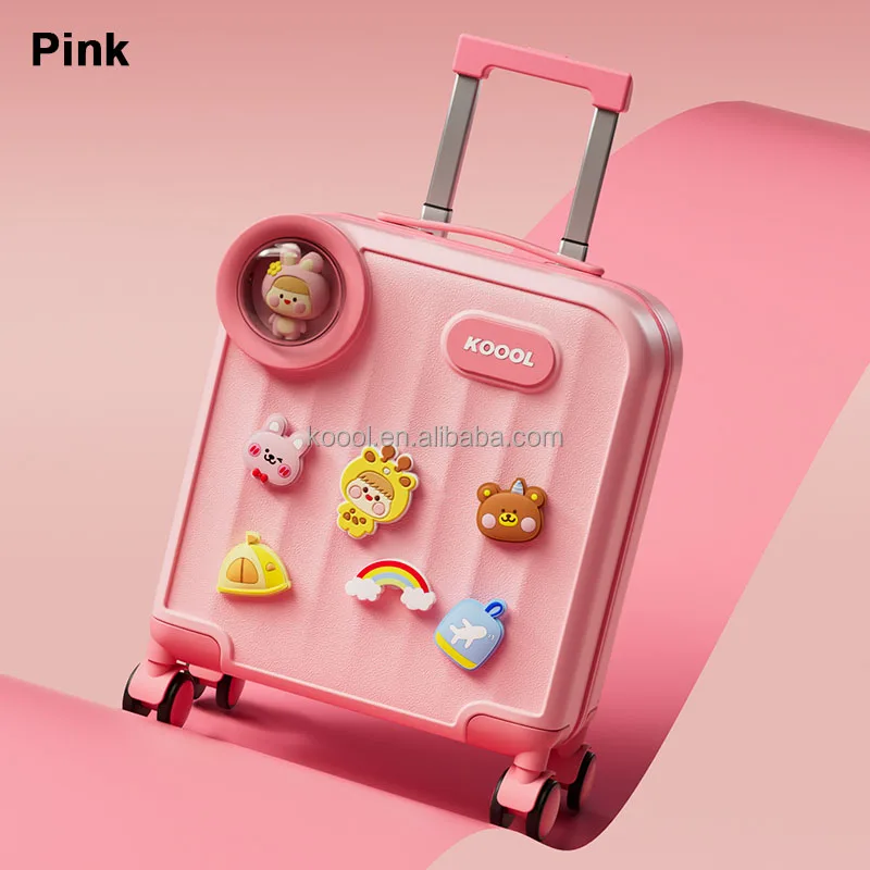 Customized ABS+EVA Washable Kids Cartoon Suit Case Luggage Organizer Travel  Accessories Expandable Baby Suitcase