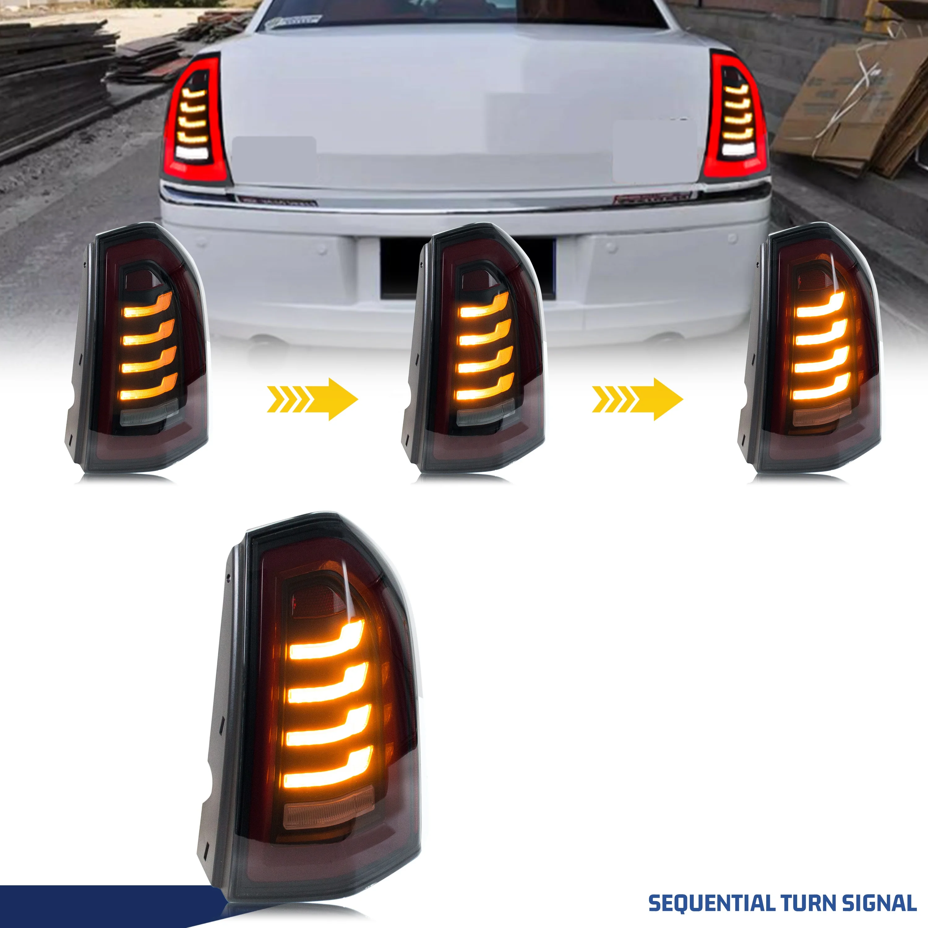 Auto Part LED Lamp Tail Light for Chrysler 300C 2011 2014 Dynamic Turn Signal DRL Brake Assembly
