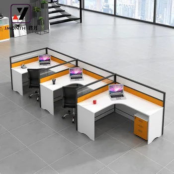 Modern Modular Coworking Wooden Office Desk Extendable Workstations with Wood Panel Style for Home or Office Building Furniture