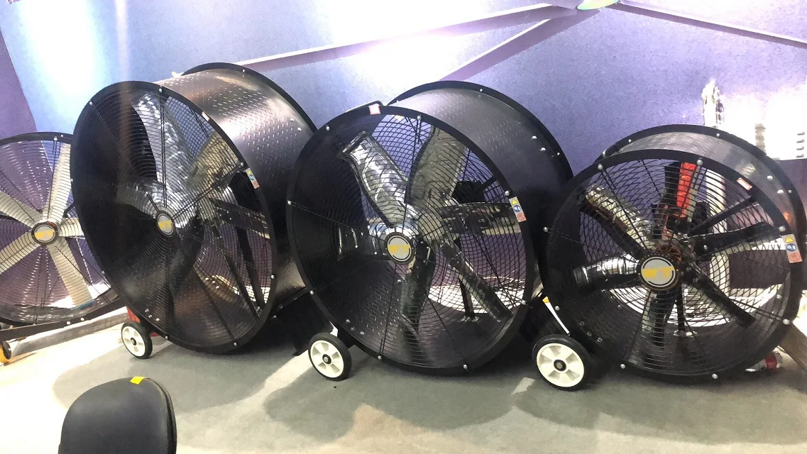 Commercial Moveable High Power Rolling Gym Greenhouse Floor Stand Ventilation Exhaust Drum Fan