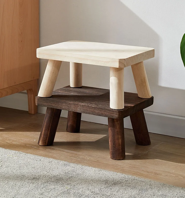 rustic low stool