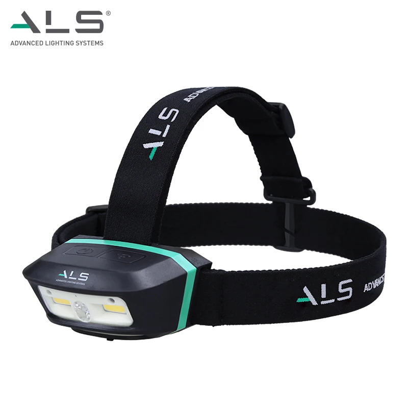 ALS Rechargeable Light Impact Resistance led headlamp Outdoor Motion sensor light Headlight