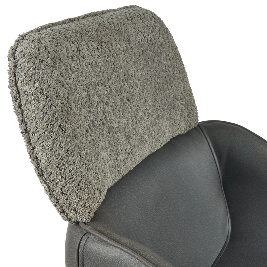 Fabric Patchwork Design High Back Chairs Armless Dining Chair 360° Swivel Bucket Chair