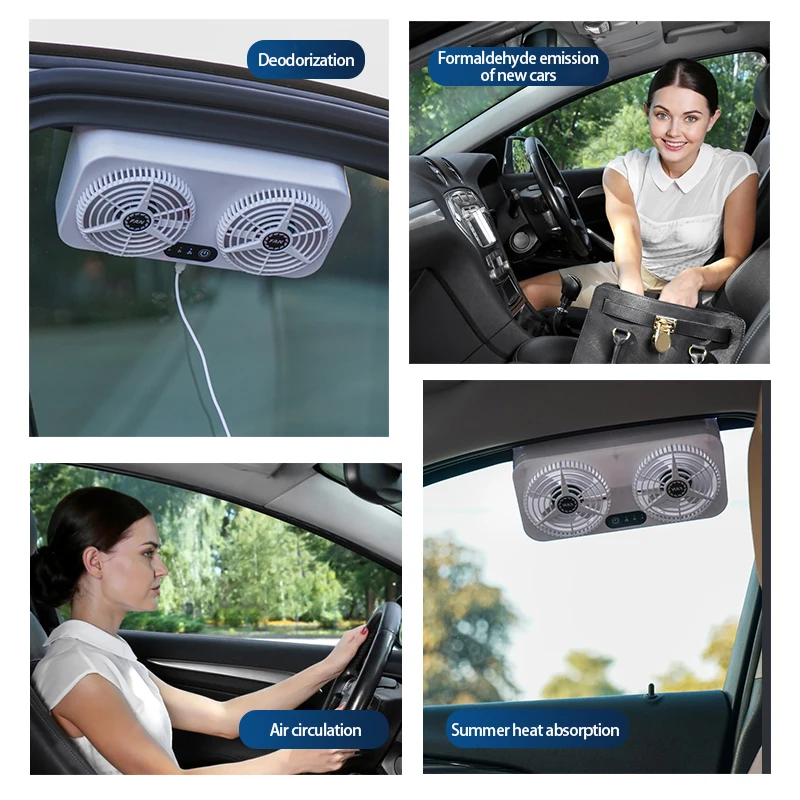 Usb High Quality Solar Powered Fan For Car Interior Cooling Ventilation