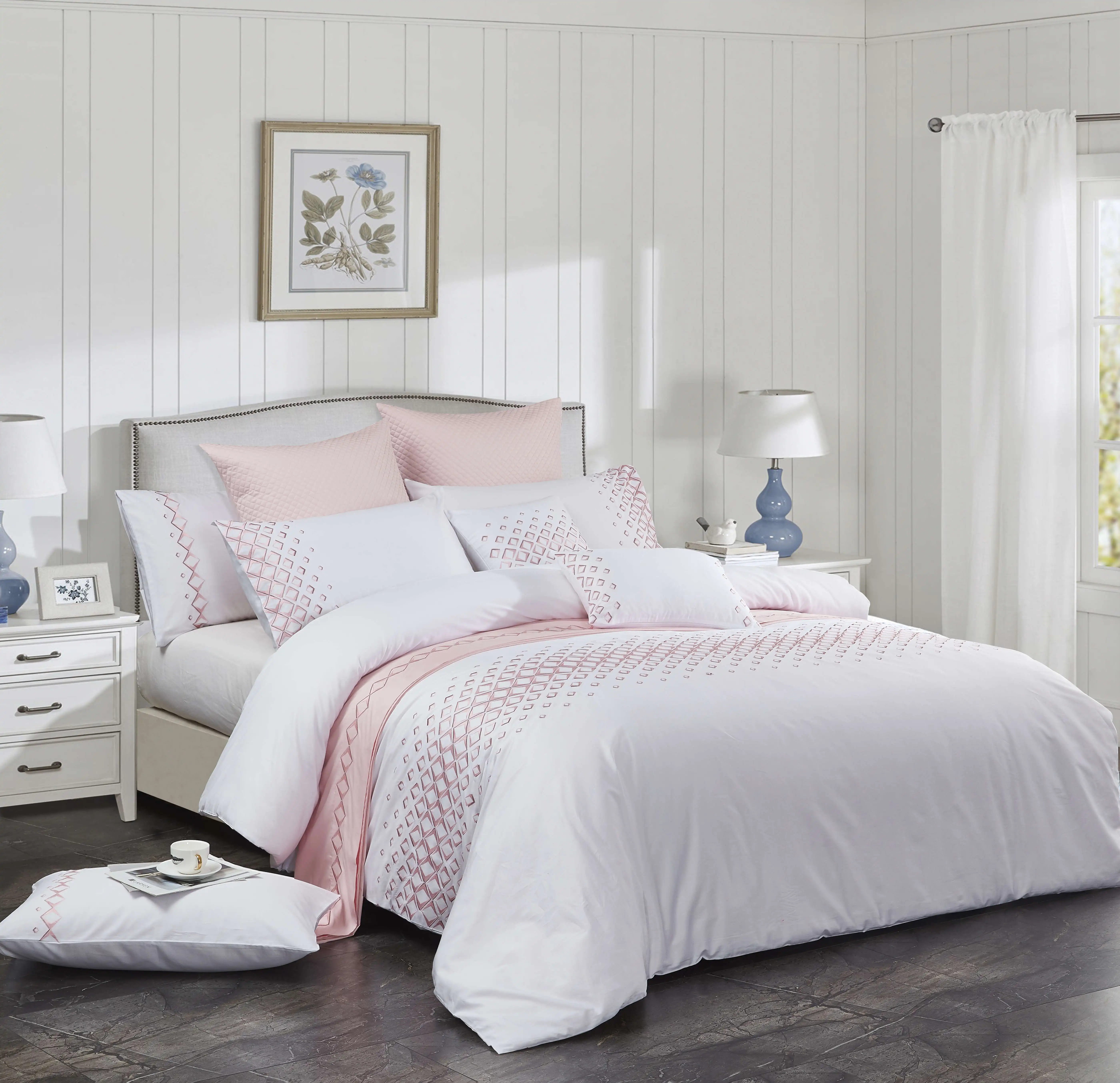 Professional Soft Embroidery Luxury White Bedding Set Duvet Cover Buy