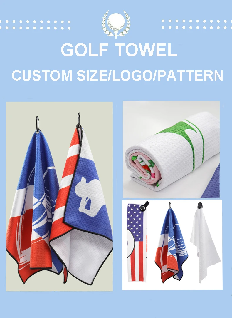 New Style Quick Drying Custom Printed Microfiber Golf Towel With