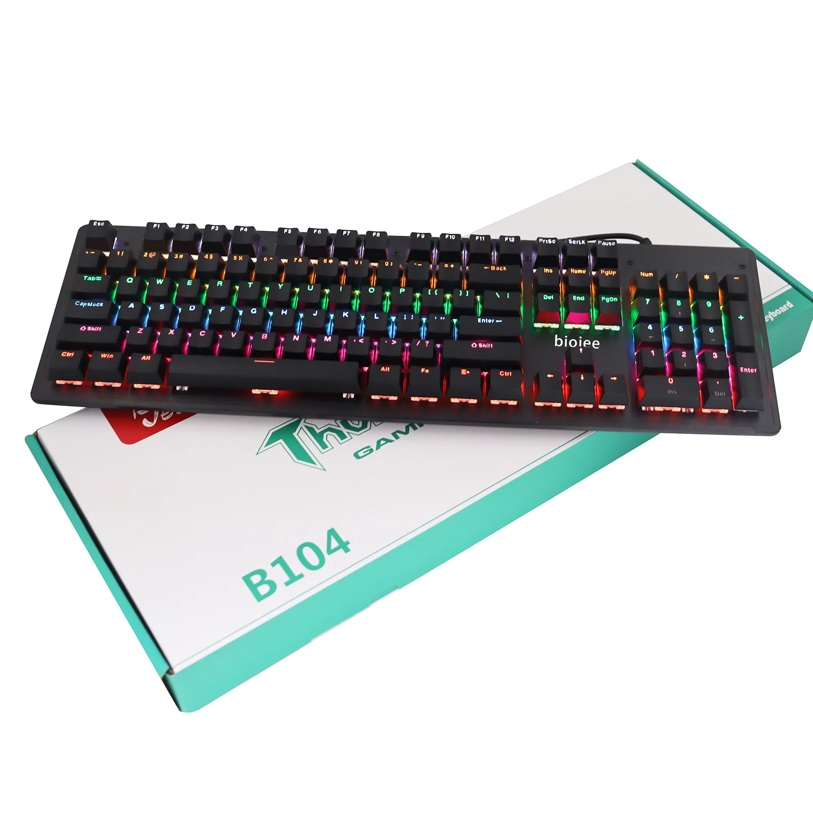 Rust Colored Keyboard Custom RGB rainbow Full Size Mechanical Keyboard with 19-Key Anti ...