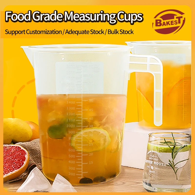 Bakest Pp Plastic Transparent Liquid Measuring Jug With 250ml/500ml/1l/2l/5l Oz/liters/litre Graduated Measurements Cup Jugs Set