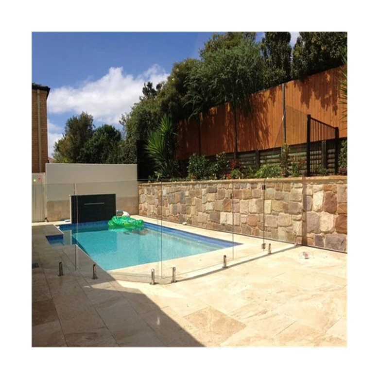 Prima Swimming Pool Fence Safety Tempered Laminated Glass Railing 8.38mm 10.38mm With Stainless Steel Spigots Railing Parapet