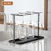 Countertop upside down wine glass holder (wrought iron) black