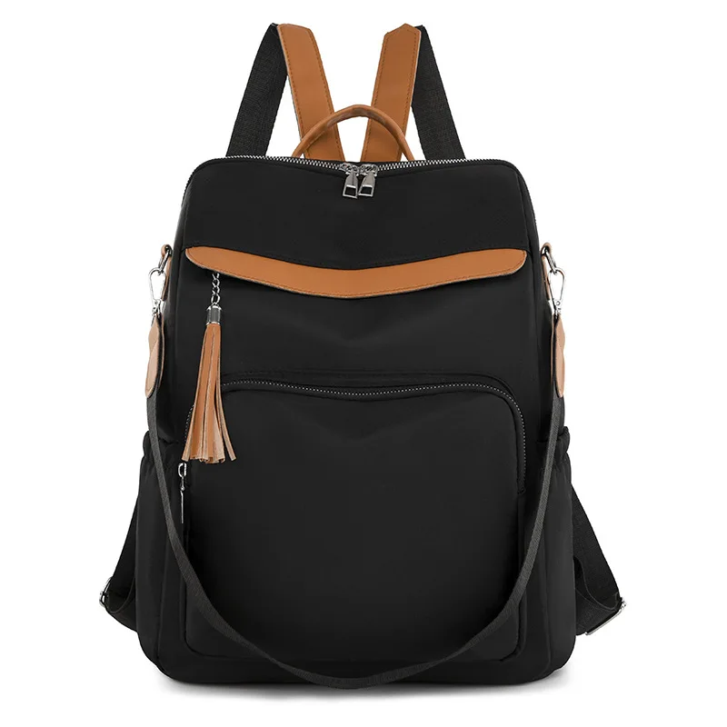 NEW Casual Female Travel Backpack School Bags Wholesale Big Capacity Color Contrast Backpack Anti-theft Backpack