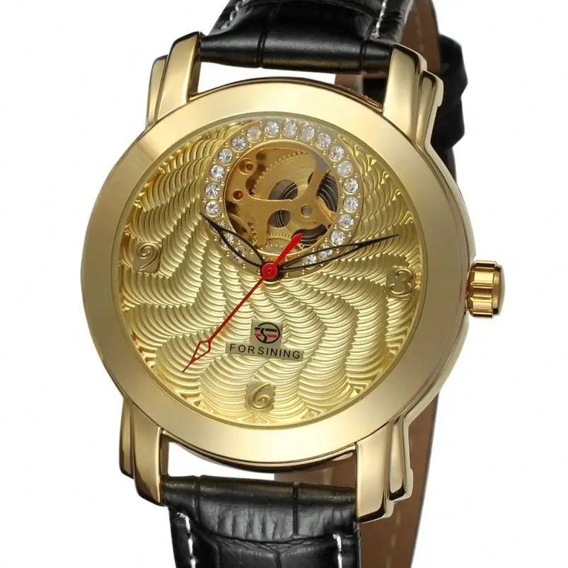 Forsining 009 Mode Doré L'univers Mécanisme Montre Bas Prix Pu Bracelet En  Cuir Résistant À L'eau Automatique Sans Batterie De Montre De Stockage -  Buy Montre Mécanisme Univers,Résiste À L'eau Automatique,Montre De