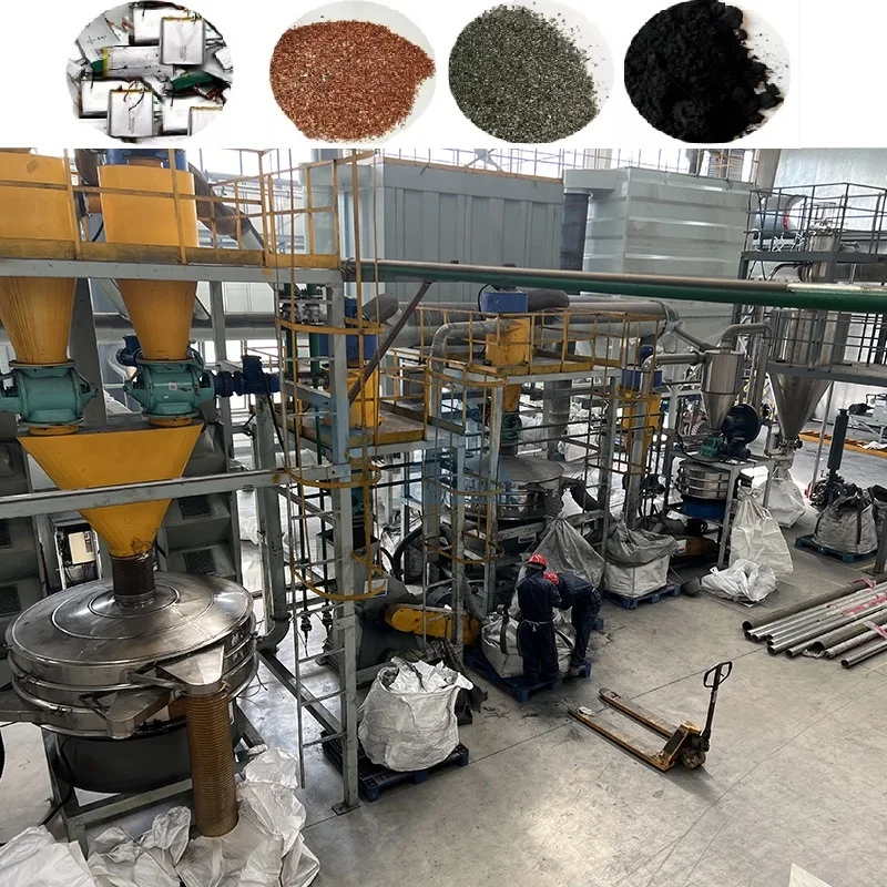 Scrap Lithium Ion Battery Recycling Machine Lithium Battery Crushing and Separating Recycling Line