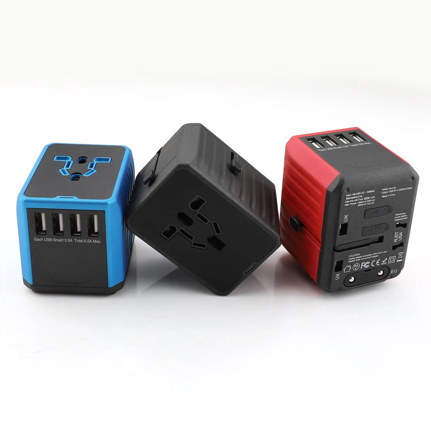 AC to DC Adapter Production Line 3 USB Type C 5V 6A International Travel Adapter