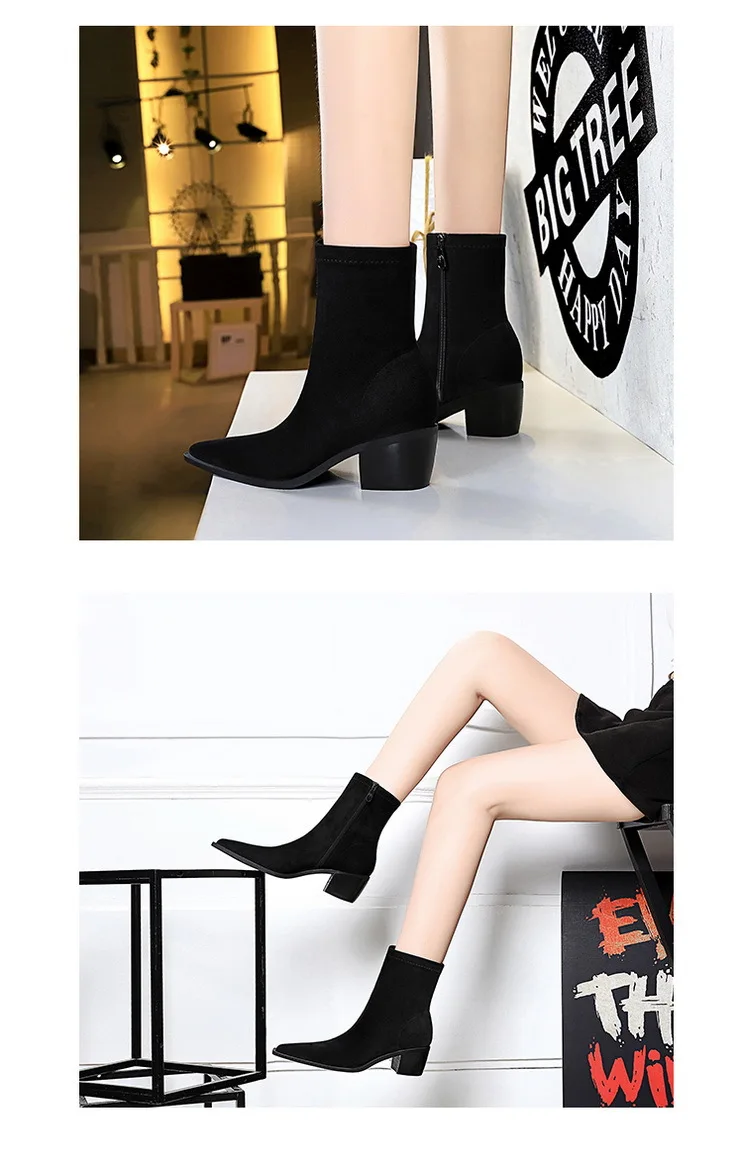 Fashion Hot Sale Womens Ankle Booties High Heel Ladies Designer