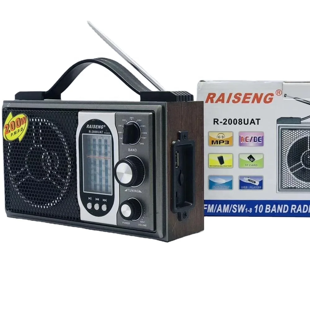 Raiseng R-2008uat Fm Am Sw 3 Band Vintage Retro Radio Rechargeable Radio  With Usb Sd Tf Mp3 Player - Buy Radio Mp3,Radio Remote Control,Wireless  Radios Product on Alibaba.com