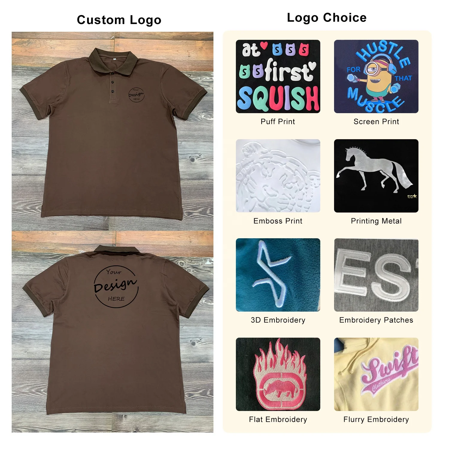 JL411B High Quality Plus Size 100 Cotton Men’s Polo Shirt Pique Polo Shirts with Embroidery Logo