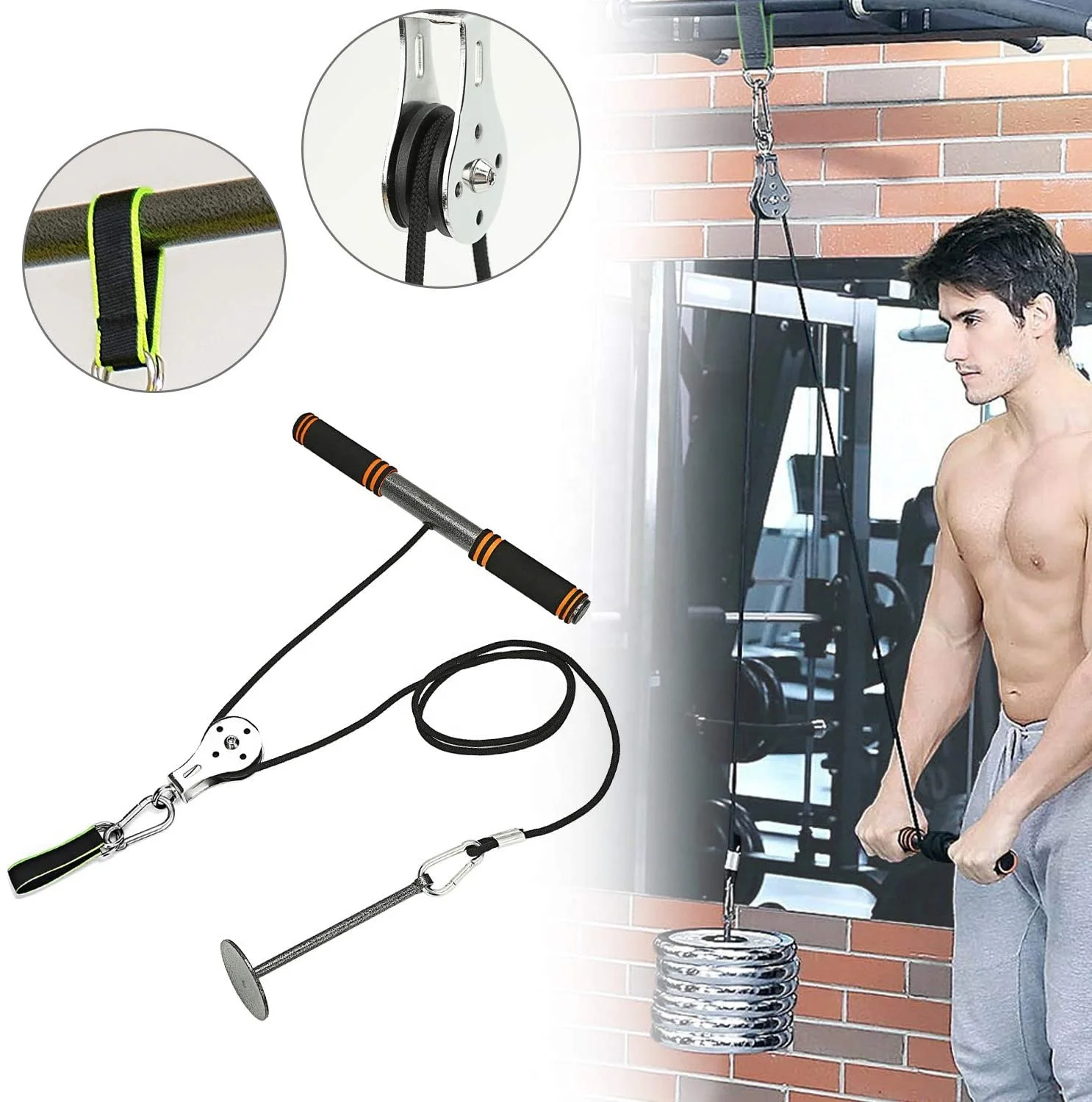 Тренажер для силовых тренировок на руку с системой тяжелых шкивов лет спусков бицепсов удлинителей трицепсов фитнеса