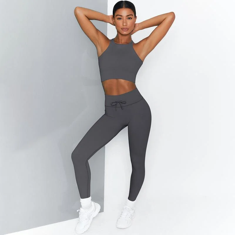Women Workout Outfits 2 Pieces Gym Exercise Yoga Sets Seamless Yoga Leggings  With Sports Bra Fitness Activewear - Buy Leggings And Sports Bra Set,Factory  Workout Clothing High Quality Breathe Quick Dry,High Waist