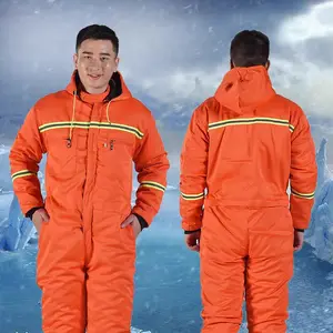 Winter Ultra-Low Temperature Outdoor Work One-Piece Cotton Suit Breathable Work Coverall for Labor Protection