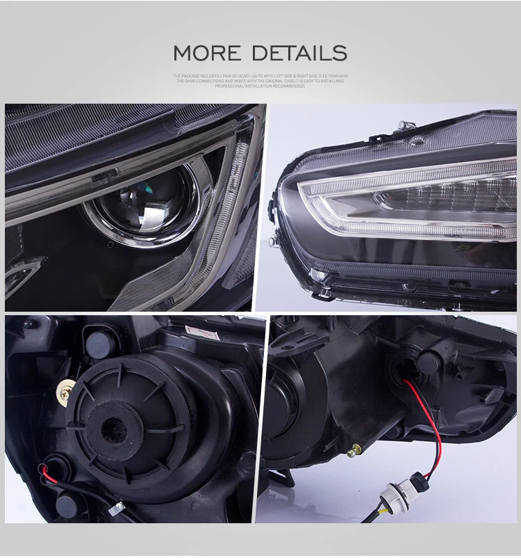 VLAND-faros LED delanteros para coche Mitsubishi, lámpara de Ojos de demonio con lentejuelas, para modelo Galant Lancer ex Fortis, 2008-2017