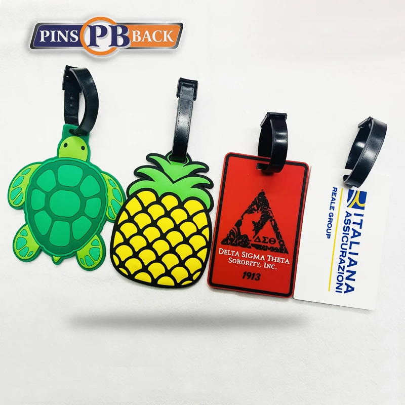 Oem Personalized Bulk Custom Made No Moq Rubber Luggage Tags Pvc Travel
