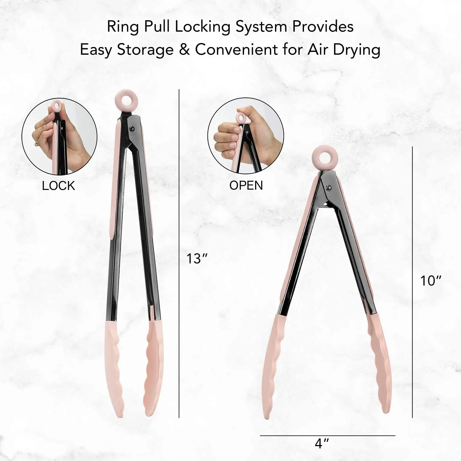 USSE BPA Free Stylish Stainless Steel Tongs Silicone Tipped, Kitchen Food BBQ and Cooking Tongs Set manufacture