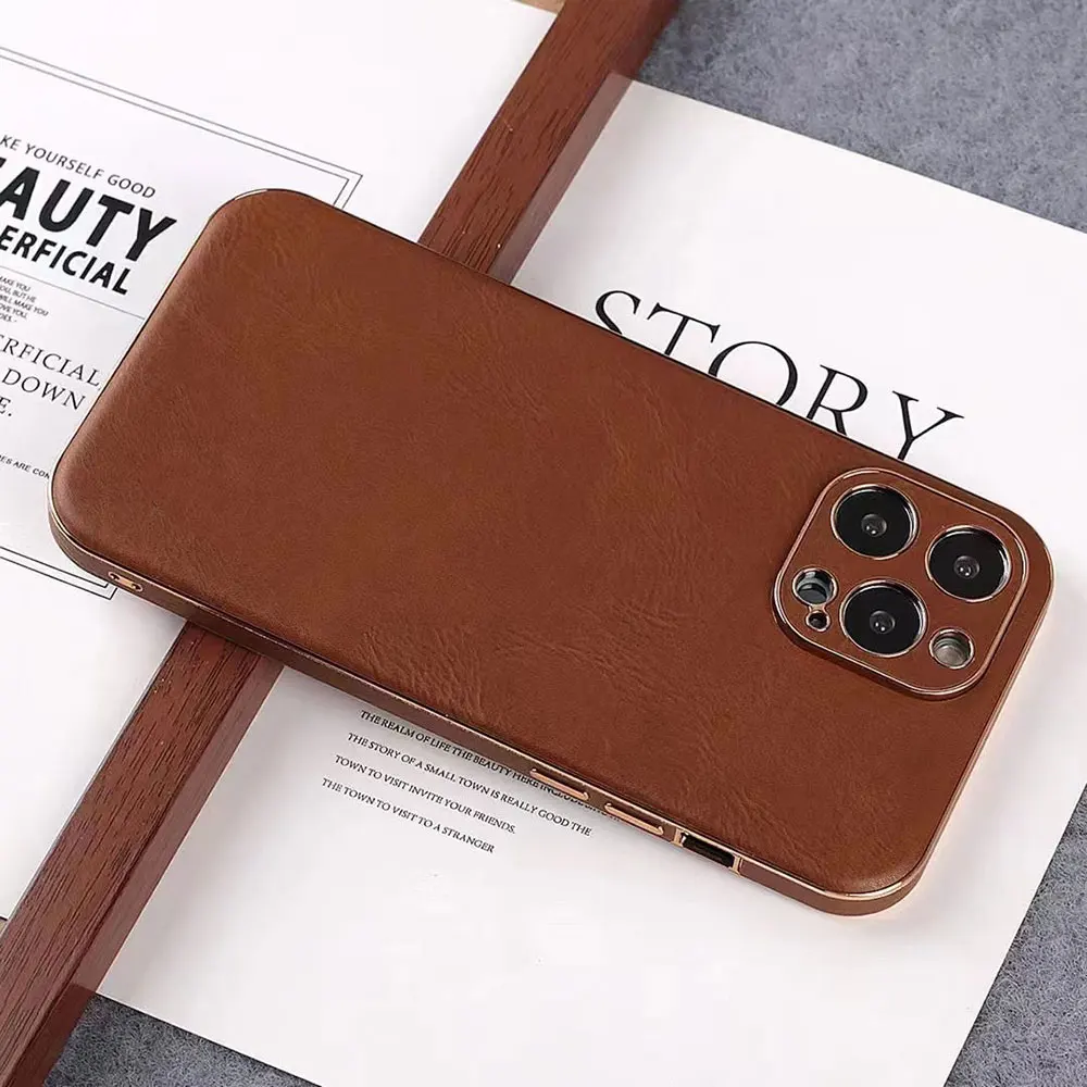 Pure Colour Phone Case For Iphone 15 14 13 12 11 Xr Xs Max Pro Plus Leather Mobile Covers Anti-Fingerprint Luxury Sjk426 Laudtec